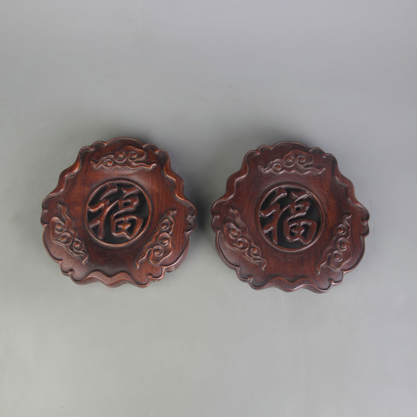 PAIR OF HUA LI WOOD STANDS (1 of 4)