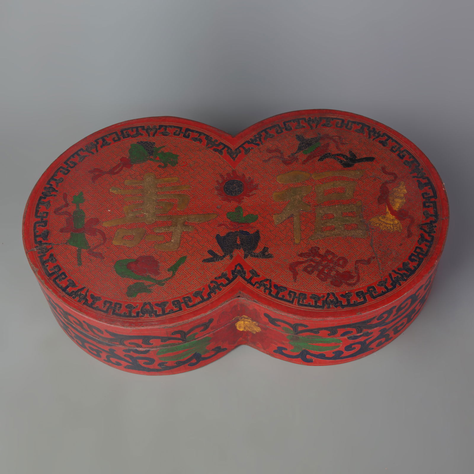 LACQUER BOX WITH GILT “LONGEVITY AND FORTUNE?? MOTIFS: Qing Dynasty; Long: 12.1 inch; Width: 7.4 inch; High:2.9 inch