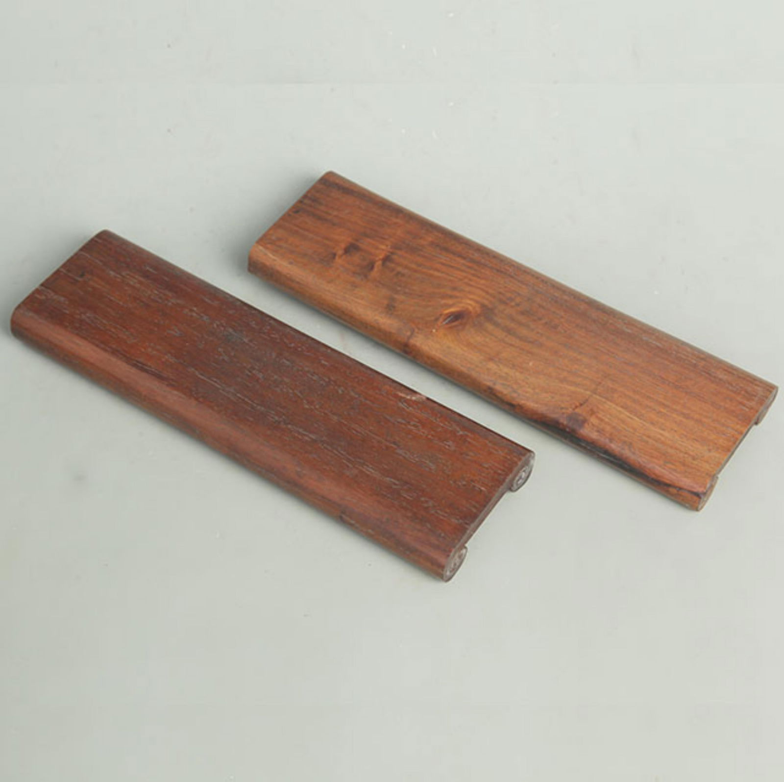 GHUA LI WOOD CLOUD PATTERN CALIGRAPHY PEN REST: 20th Century; High: 0.75 inch; Width: 2.50 inch; Long: 8.75 inch;