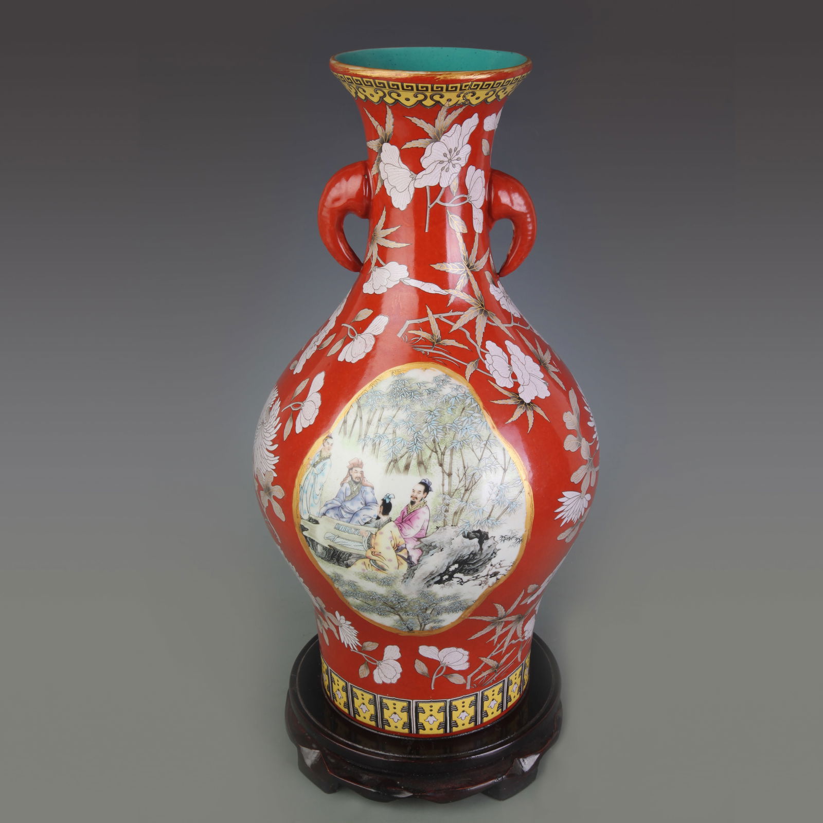 REPUBLIC PERIOD PAIR OF SILVER-WRAPPED BRONZE CANDLESTICKS: Republic Period; Long: 10.9; 8 inch; Width: 6.7; 6.7 inch; H; 9; 7.1 inch;