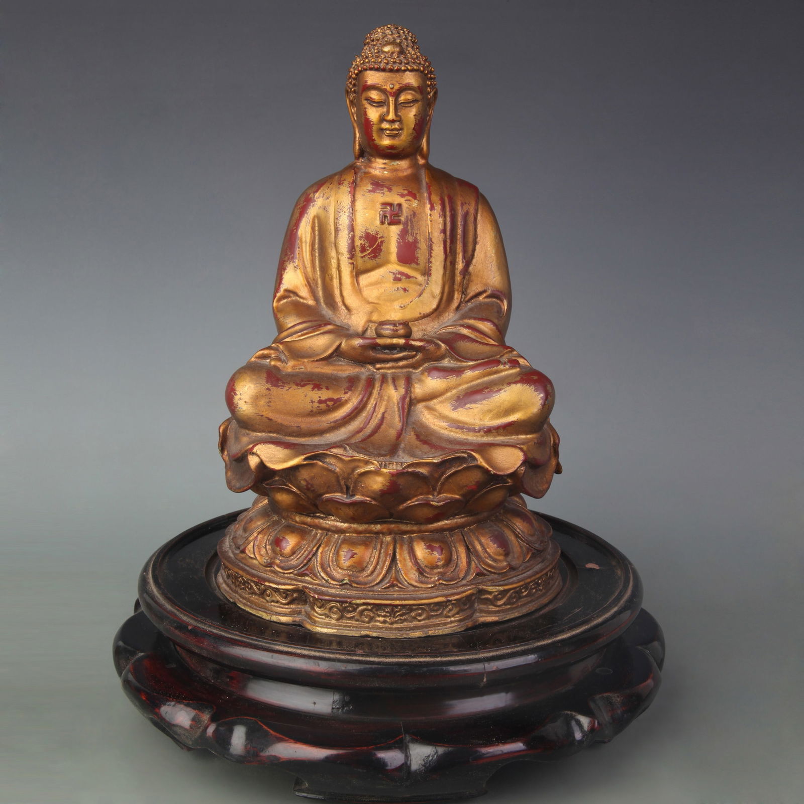 TIBETAN BUDDHIST GILDED BRONZE VAISRAVANA STATUE (1 of 5)