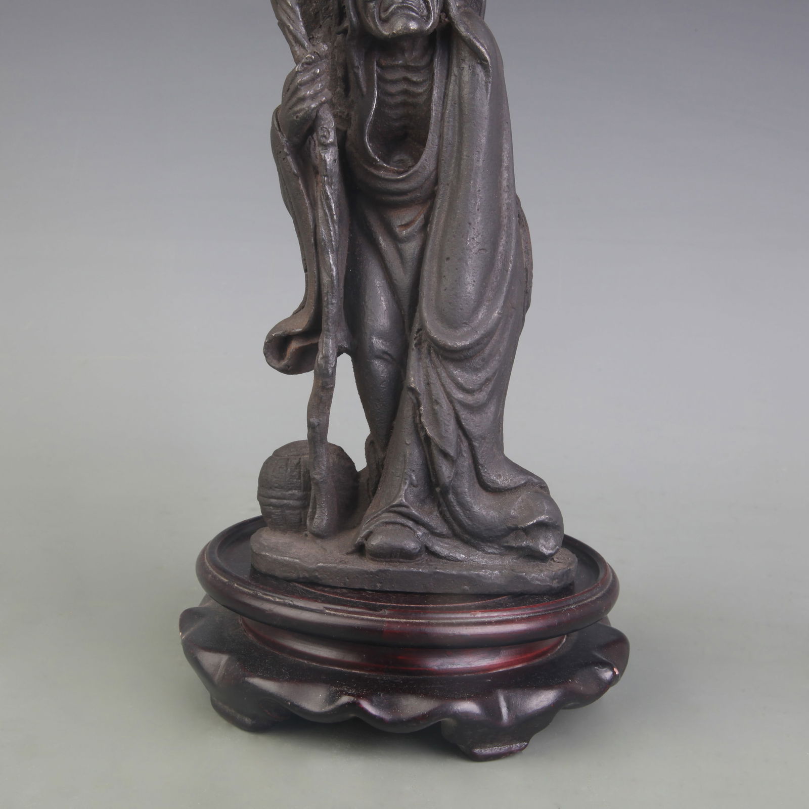 A FINE CAST IRON ARHAT STATUE - 3