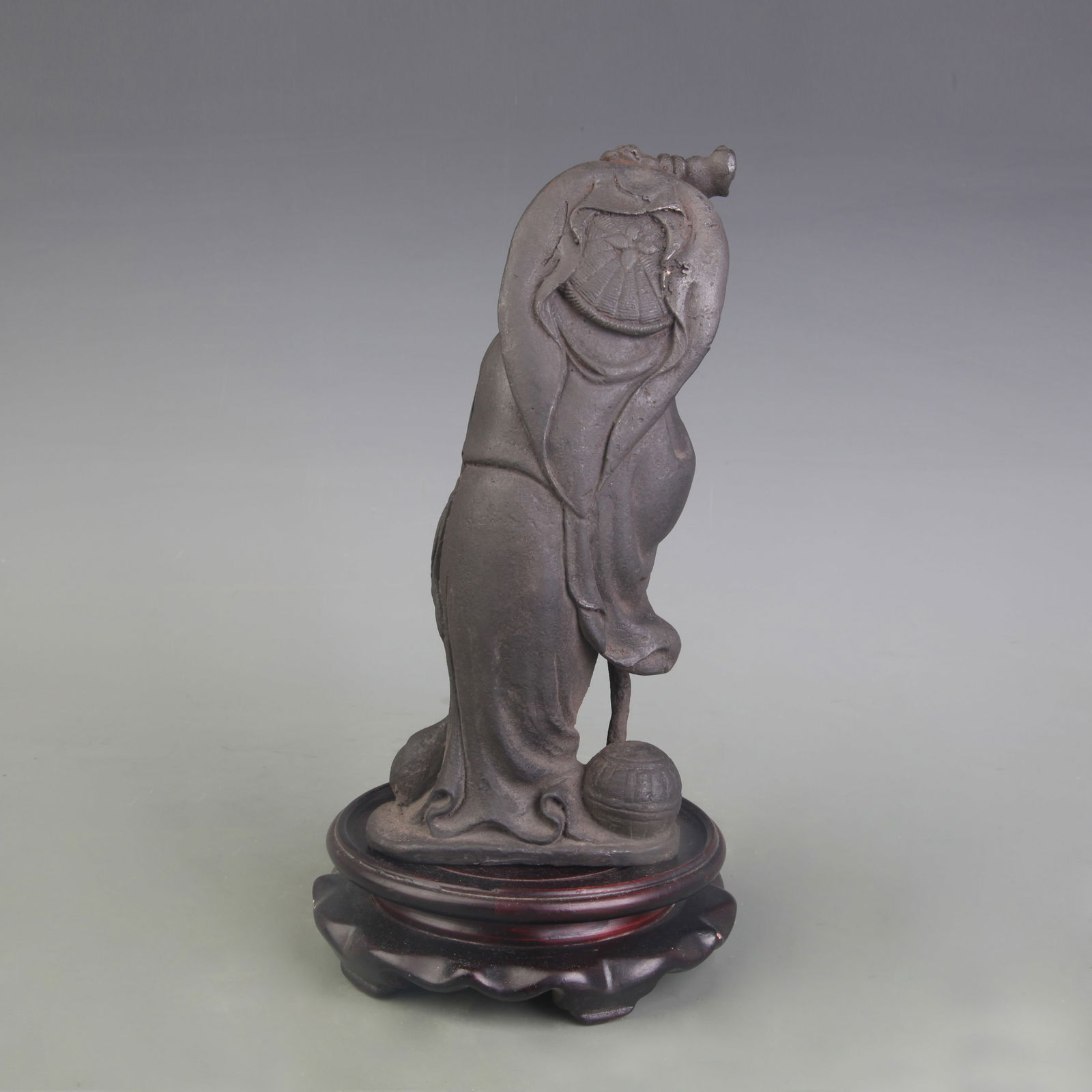 A FINE CAST IRON ARHAT STATUE - 4