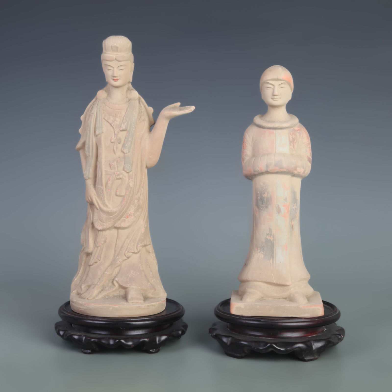 TANG DYNASTY STYLE CRAMIC MADE FIGURINE SET (1 of 11)