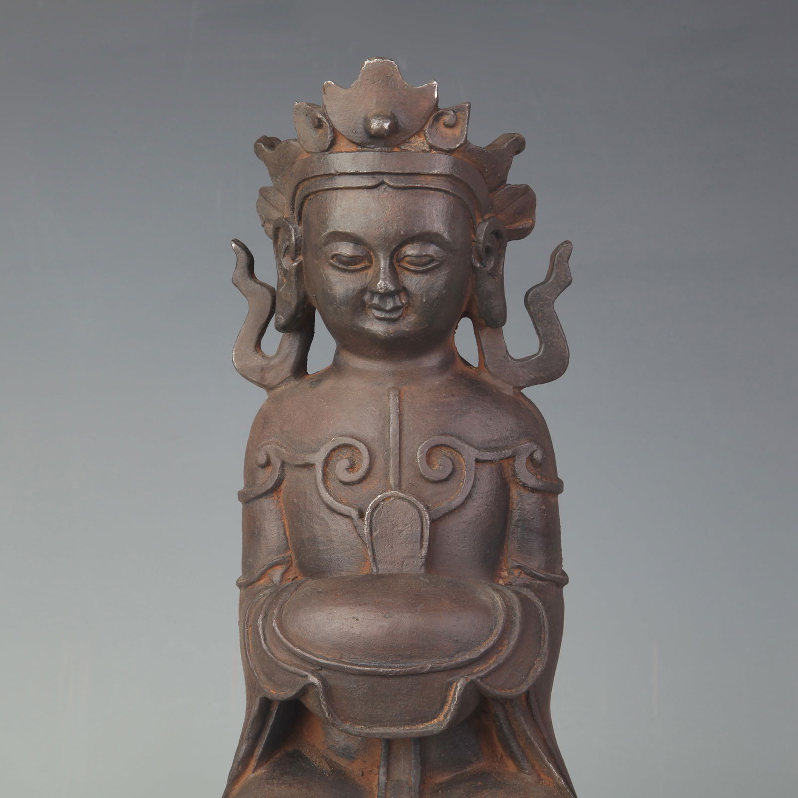 CAST IRON BUDDHA STATUE - 2