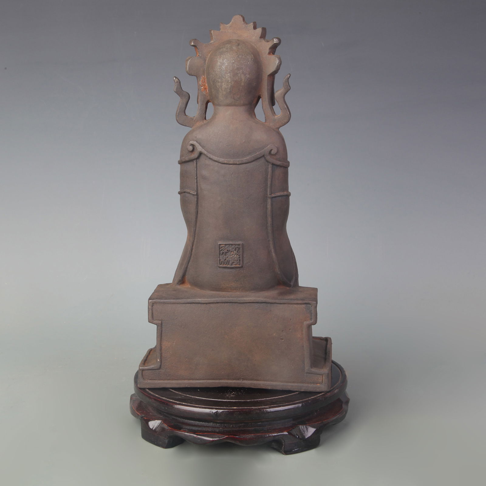 CAST IRON BUDDHA STATUE - 4