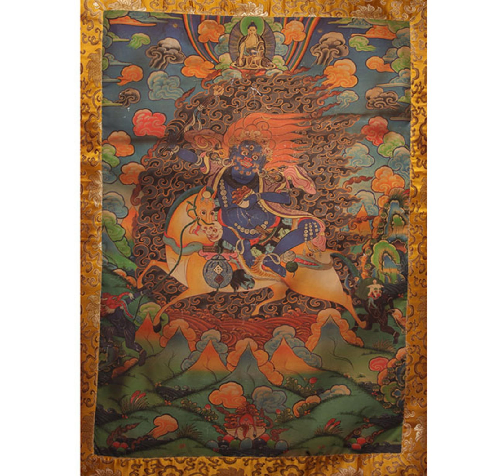 A FINE TIBETAN BUDDHISM THANGKA: 20th Century; High: 35.0 inch; Width: 24.0 inch;