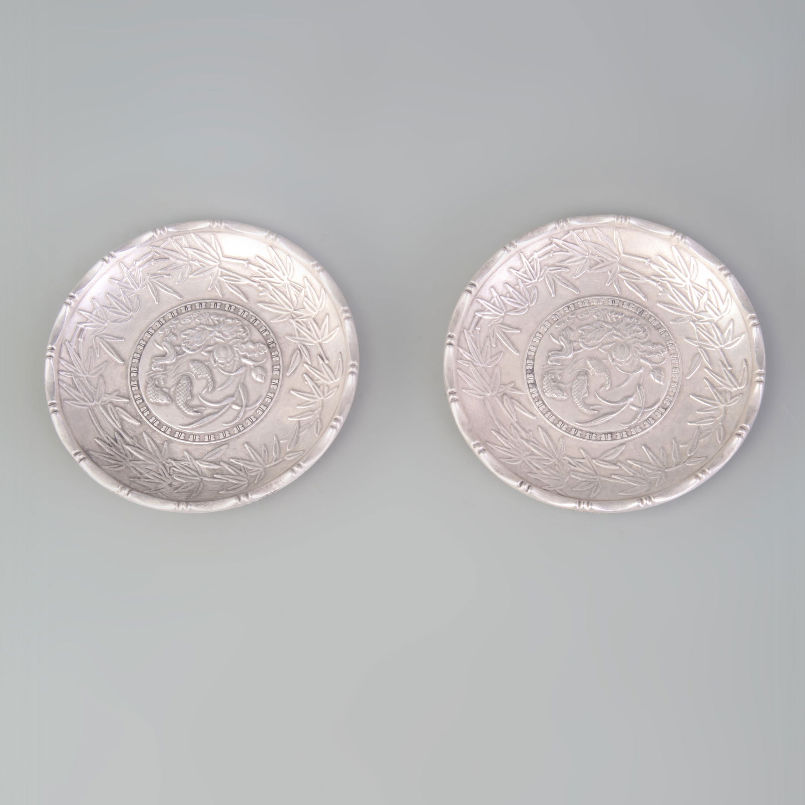 PAIR OF SILVER-PLATED SMALL PLATES (1 of 5)