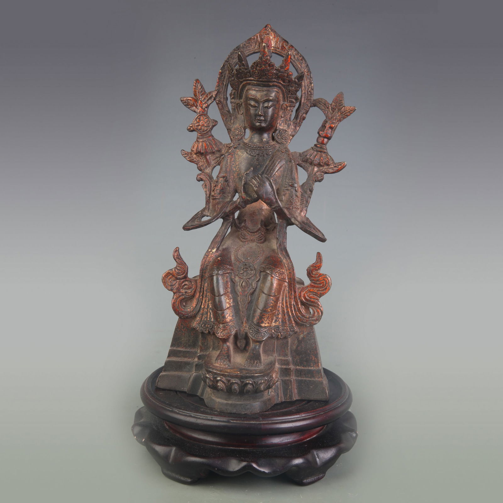BRONZE STATUE OF MANJUSHRI BODHISATTVA (1 of 5)