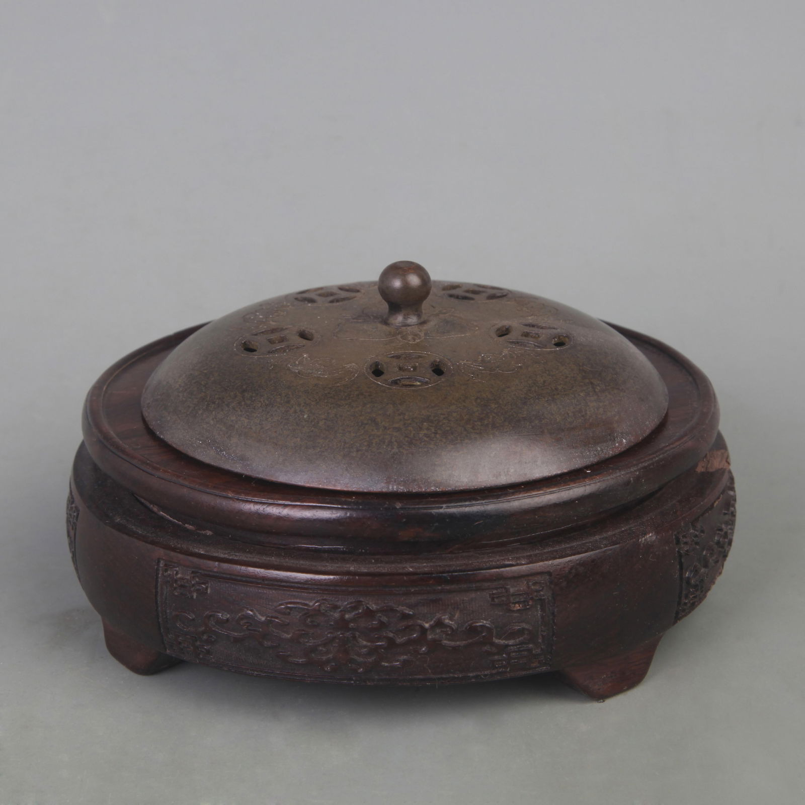 A FINE BAT PATTERN BRONZE INCENSE BURNER - 5