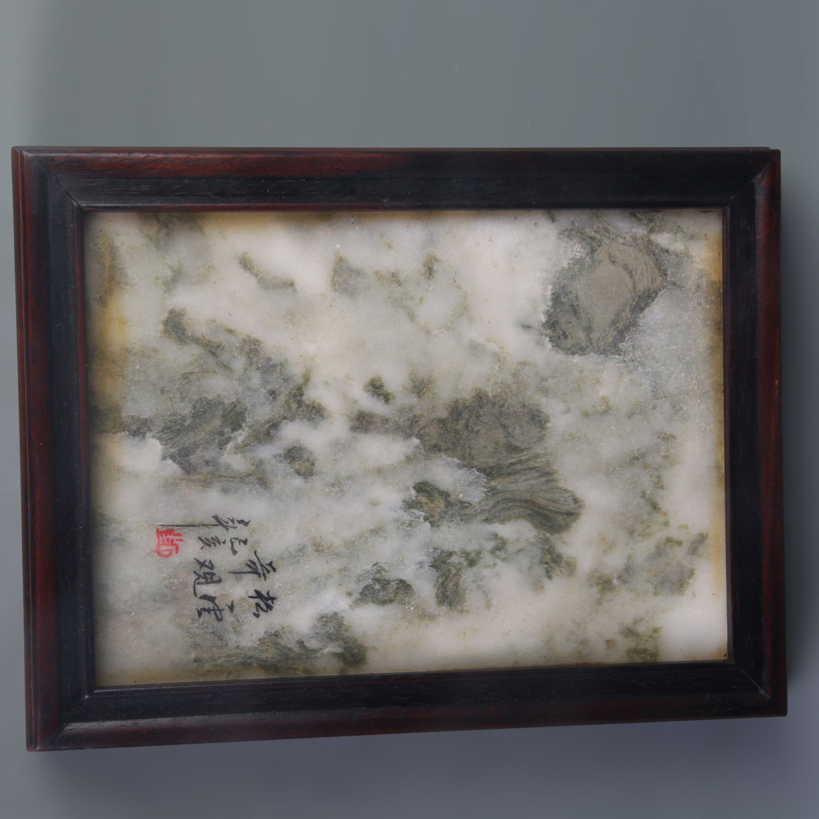 A FINE HARDWOOD SMALL TABLE INSET WITH MARBLE (1 of 4)