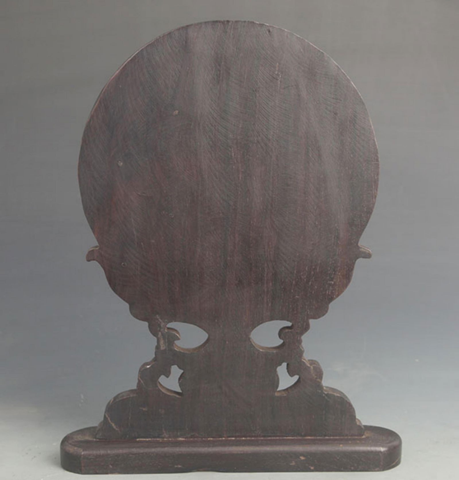 A FINE ROSEWOOD CHARACTER PATTERN CARVING TABLE SCREEN - 4