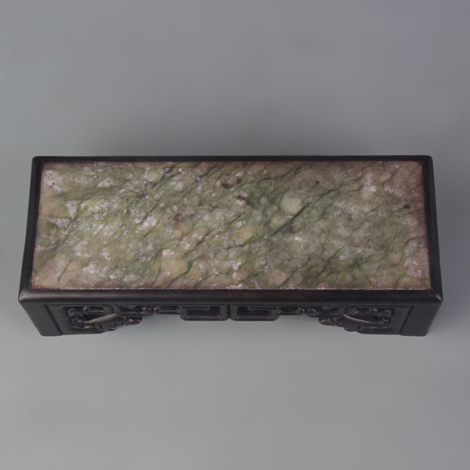 HARDWOOD INK REST INLAID WITH MARBLE (1 of 5)