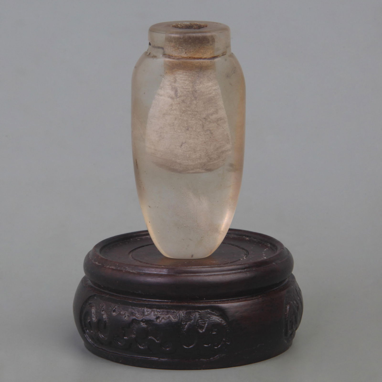 NATURAL CRYSTAL MADE PLAIN SNUFF BOTTLE (1 of 4)