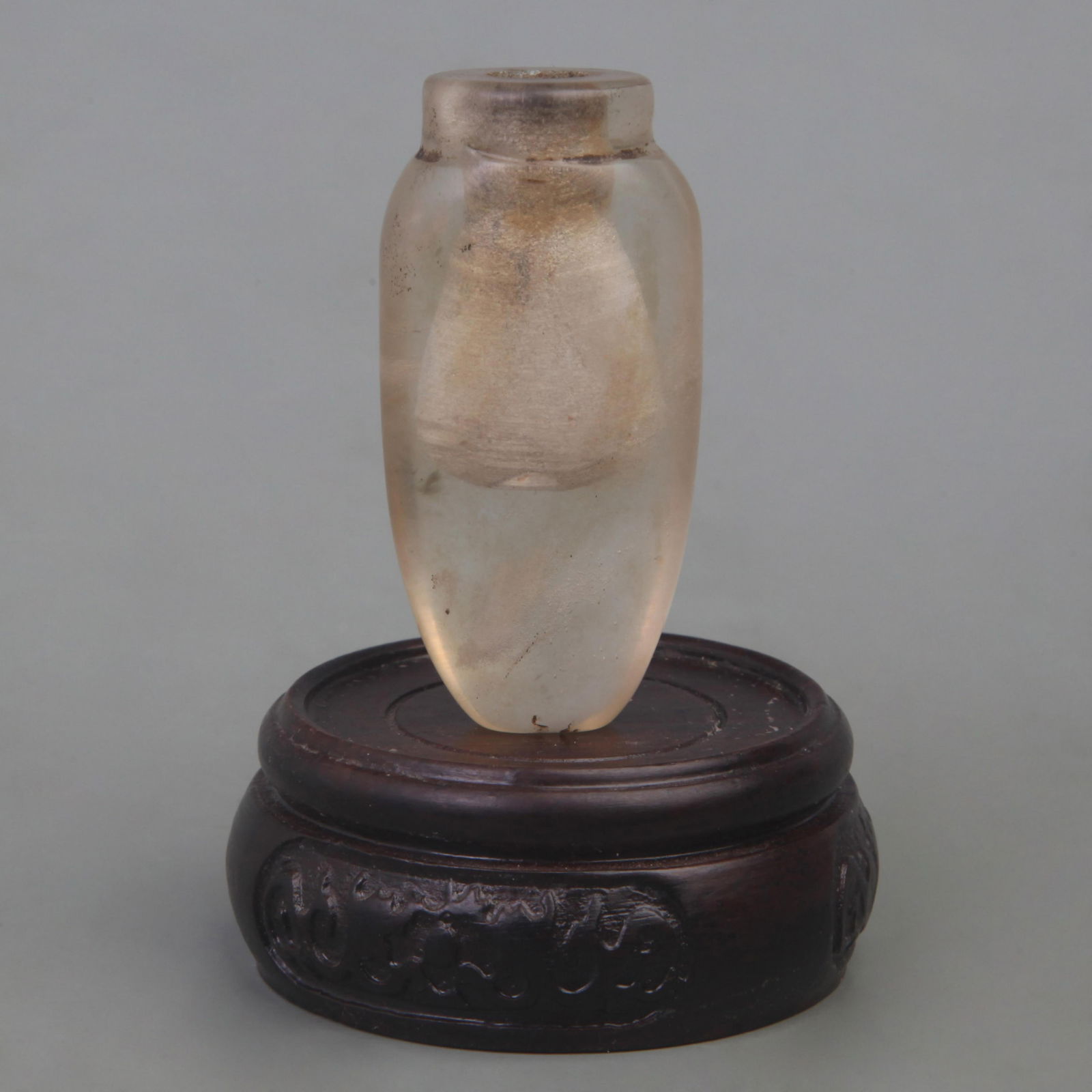 NATURAL CRYSTAL MADE PLAIN SNUFF BOTTLE - 3