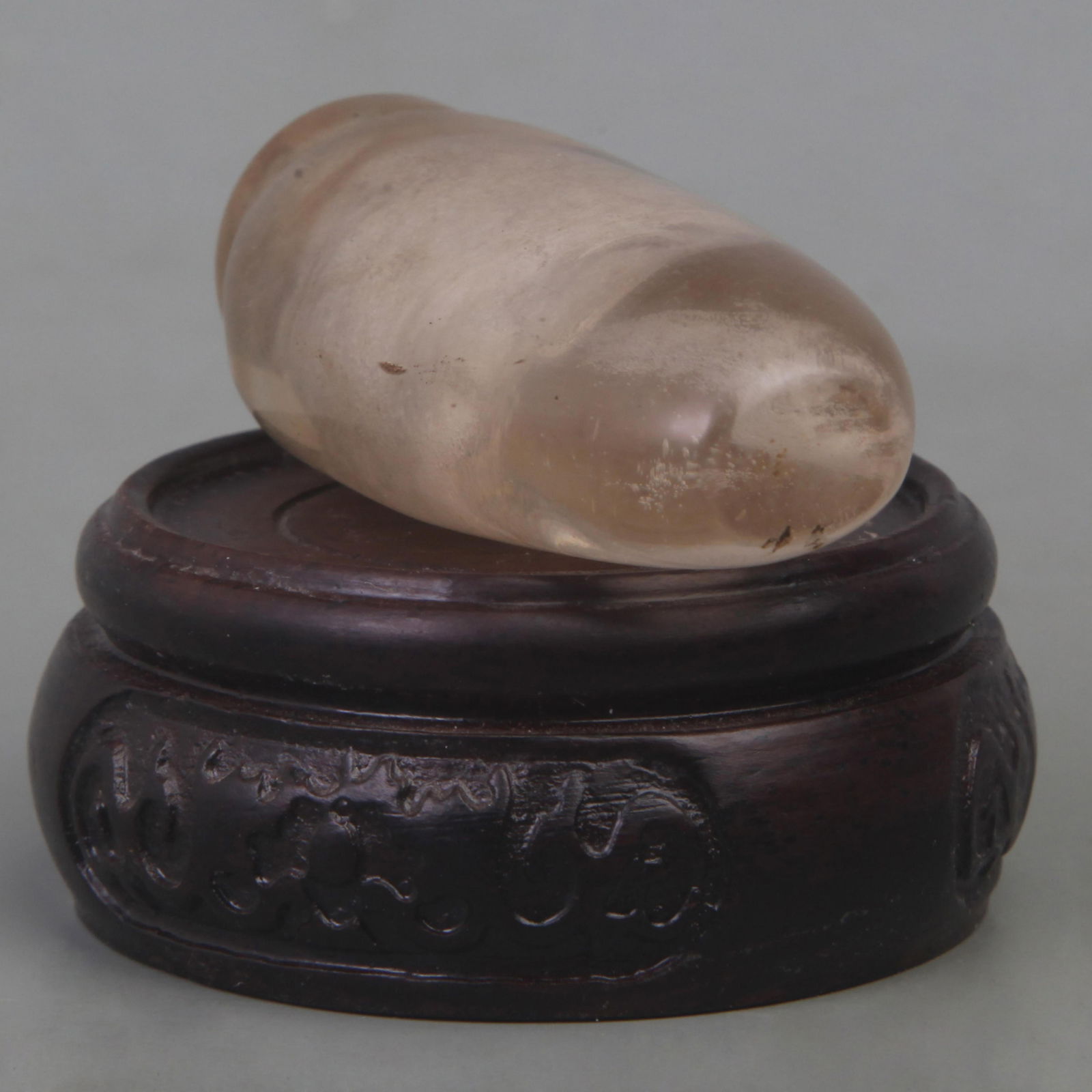 NATURAL CRYSTAL MADE PLAIN SNUFF BOTTLE - 4