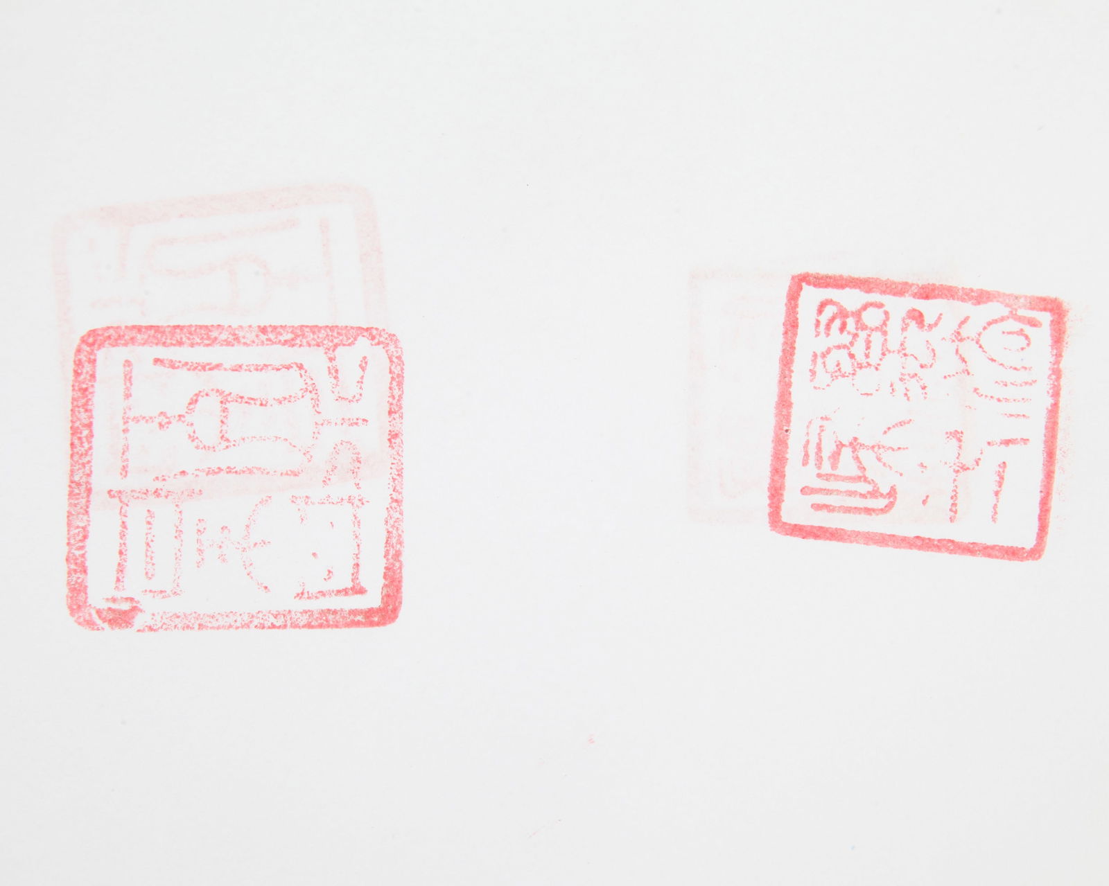 TWO SMALL BRONZE SQUARE SEALS - 6