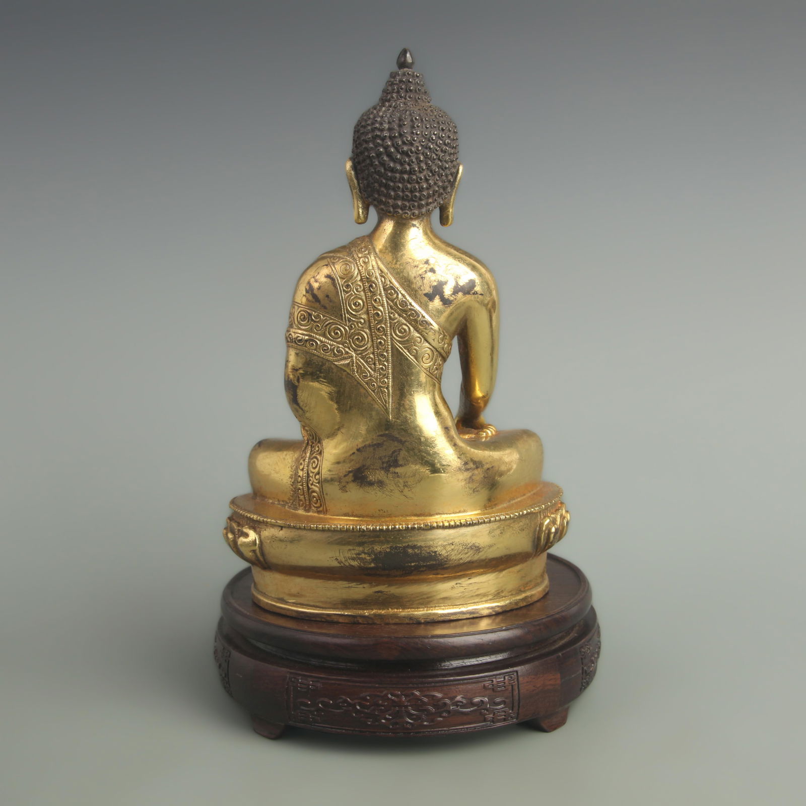 GILDED BRONZE GUANGDE BUDDHA STATUE - 4