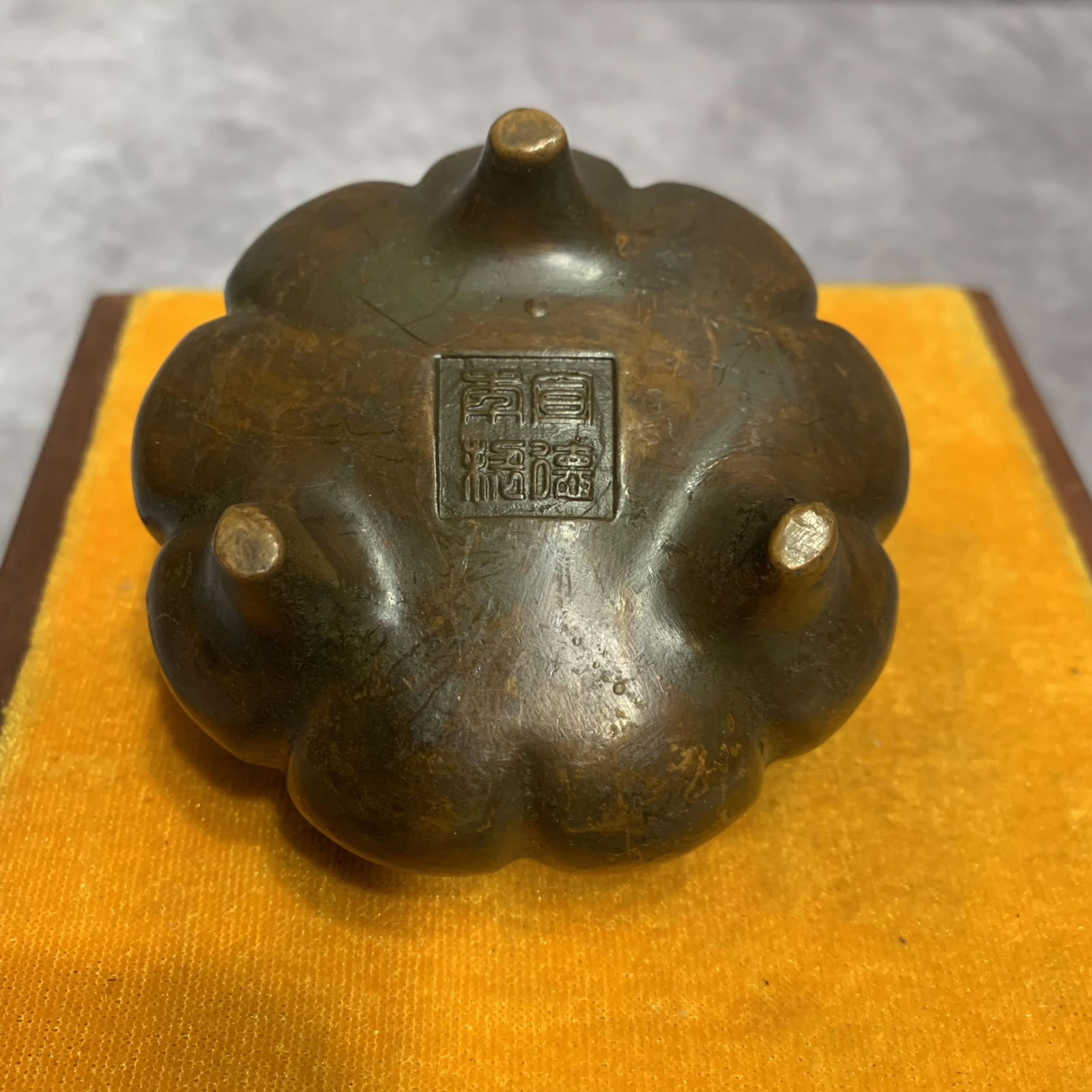 A FINE MELON SHAPED BRONZE CENSER - 5