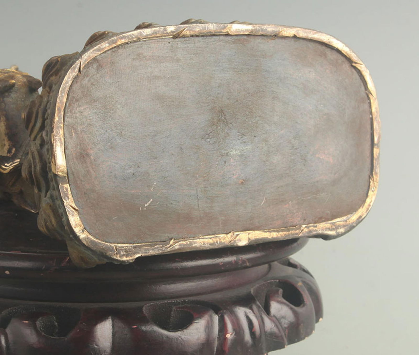 GILT BRONZE TIBETAN PROTECTOR DEITY STATUE - 5