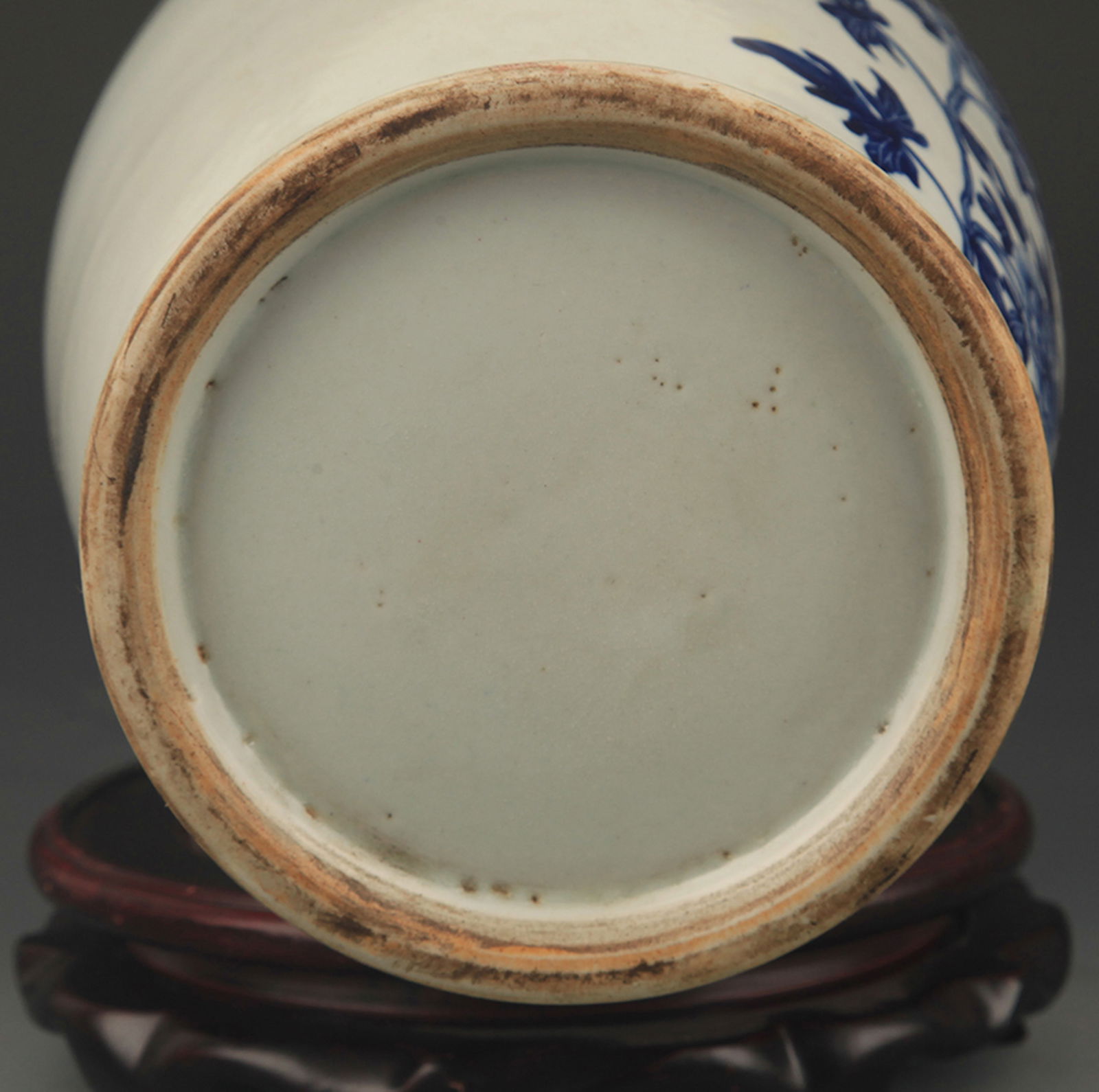 BLUE AND WHITE PEONY PATTERN DECORATIVE VASE - 5