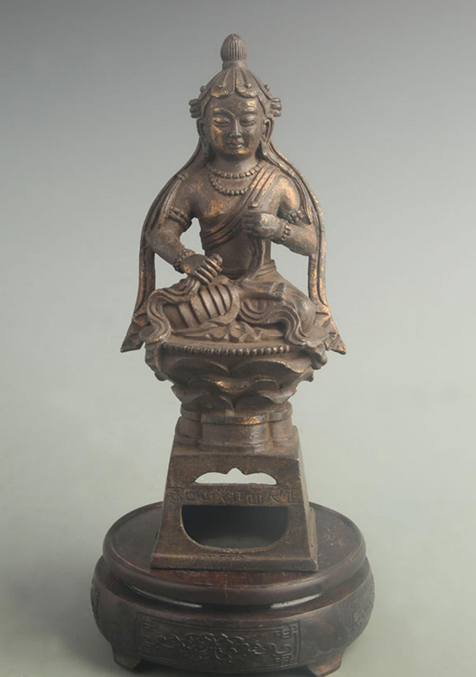 GILT BRONZE TIBETAN PROTECTOR DEITY STATUE (1 of 6)