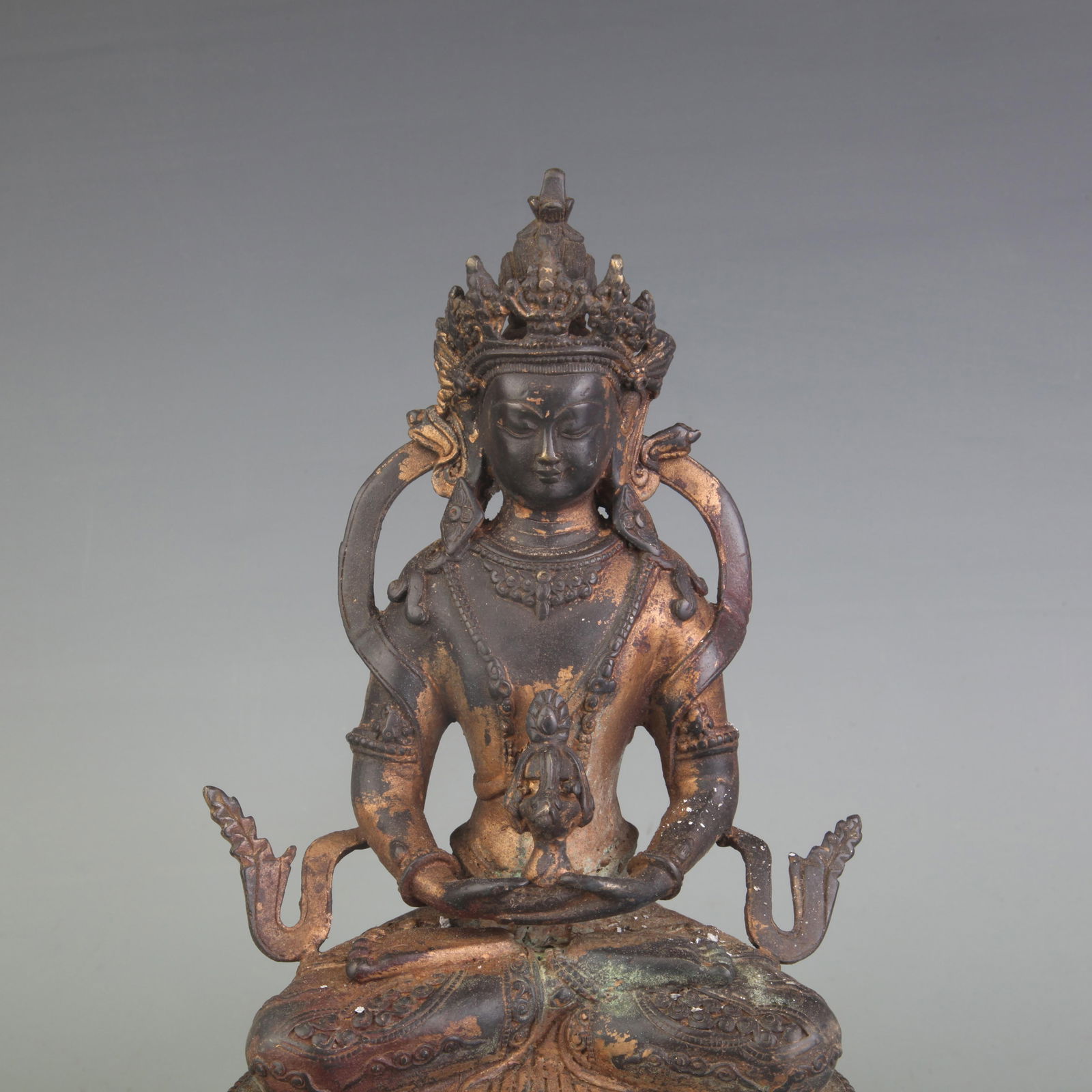 A FINE BRONZE LONGEVITY BUDDHA - 2