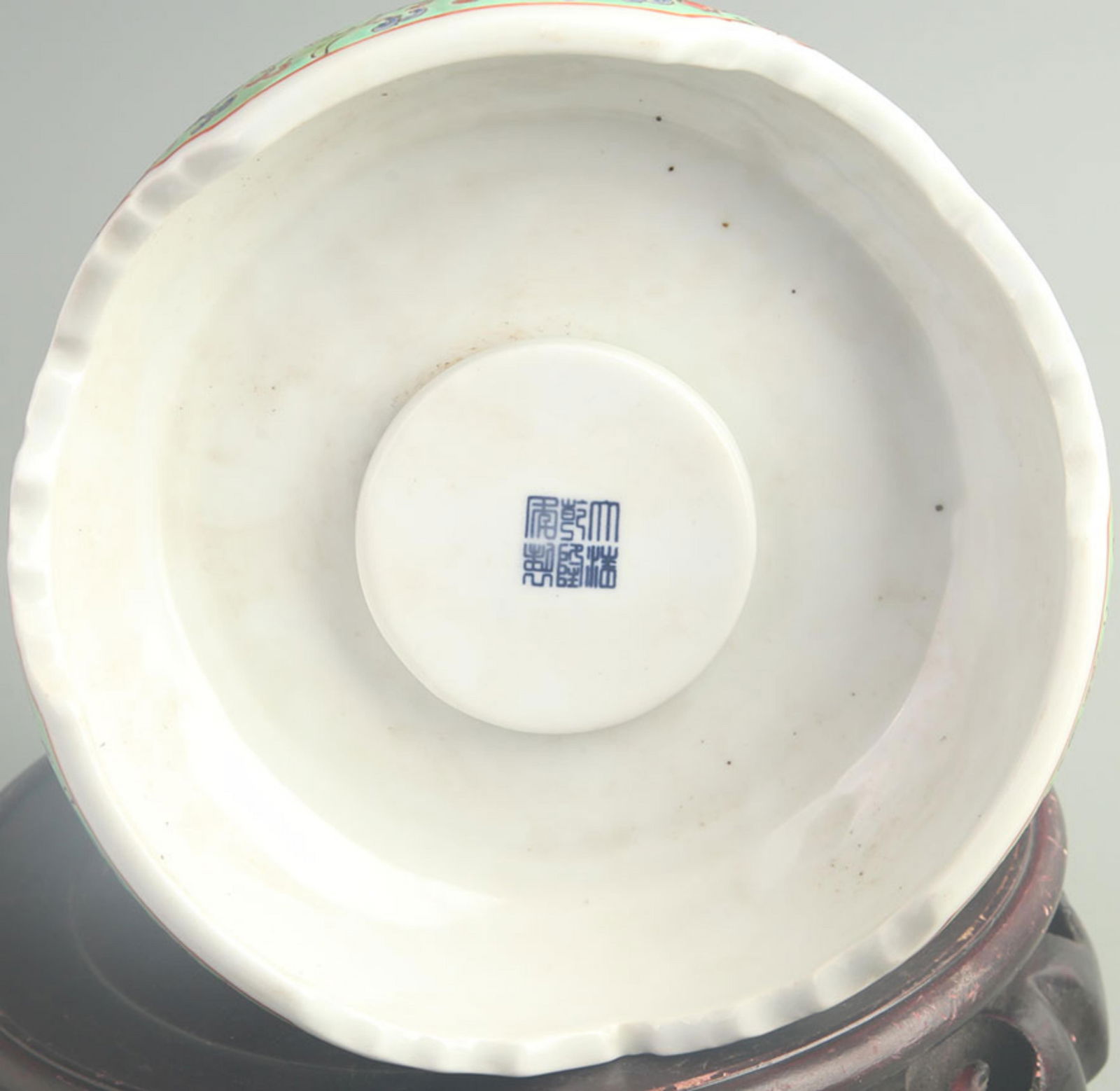 GREEN GROUND FLORAL PATTERN ROTATING PEN HOLDER - 5