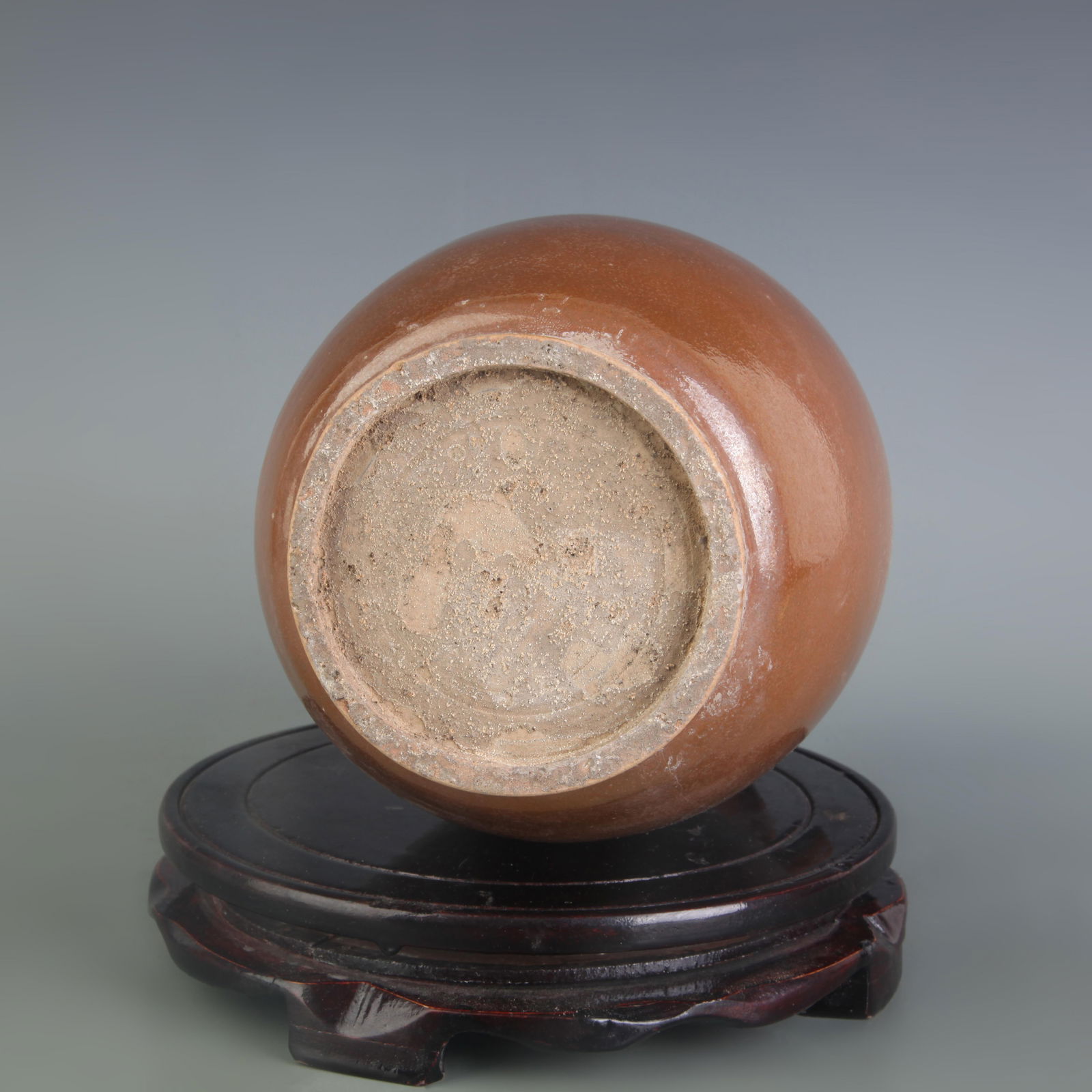 BROWN-GLAZED FIVE-OPENING PORCELAIN VASE - 5