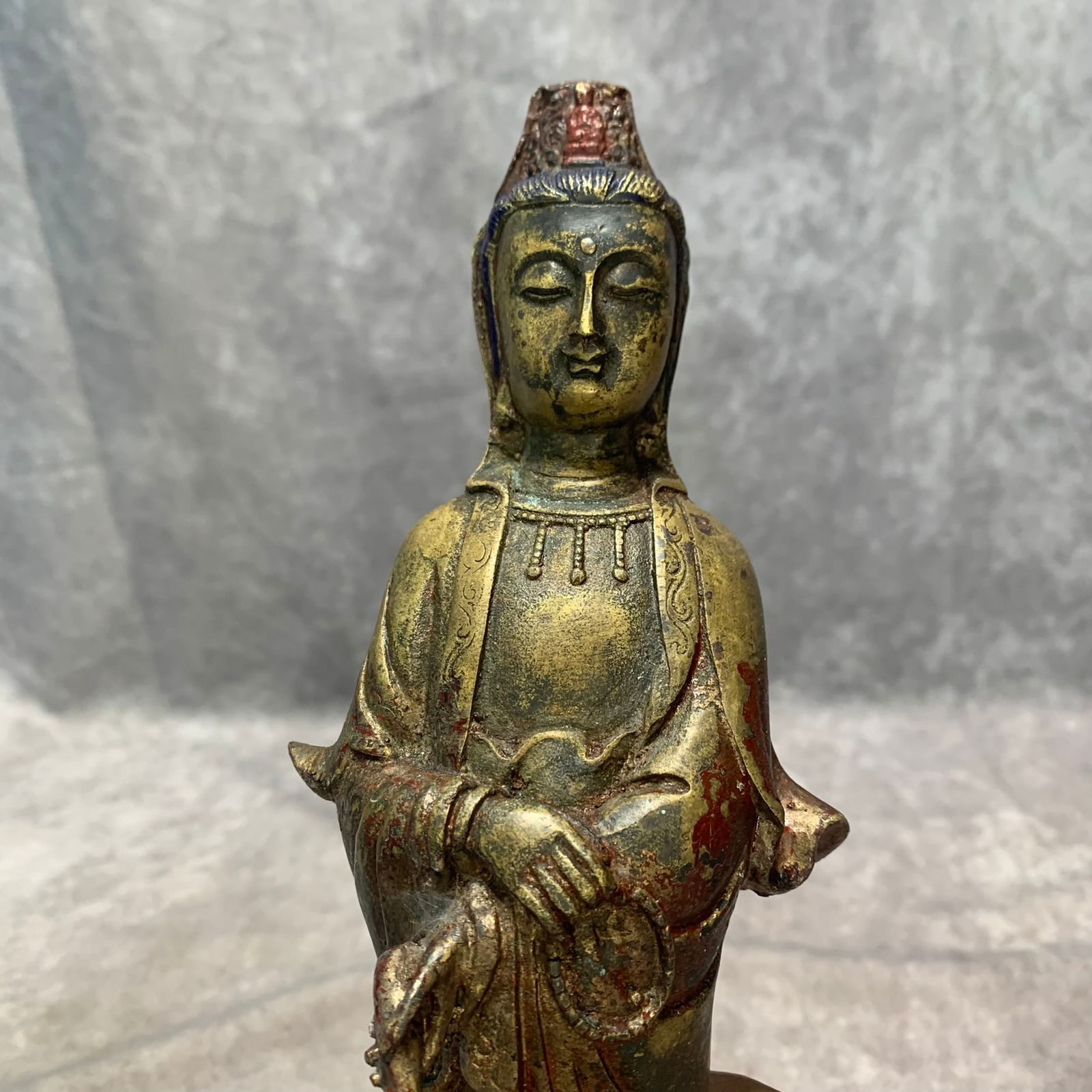 BRONZE STANDING GUANYIN STATUE - 2