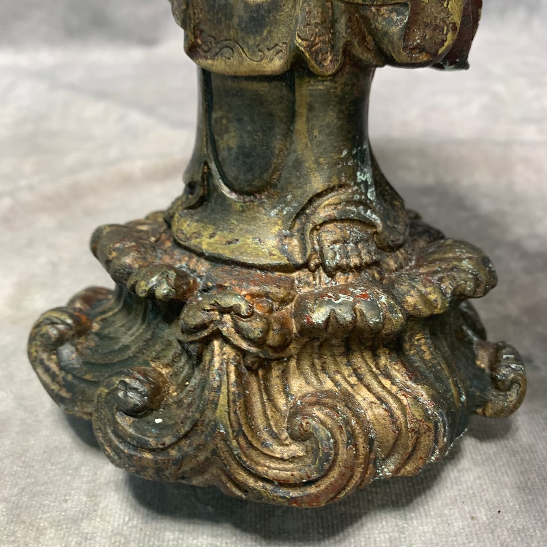 BRONZE STANDING GUANYIN STATUE - 3