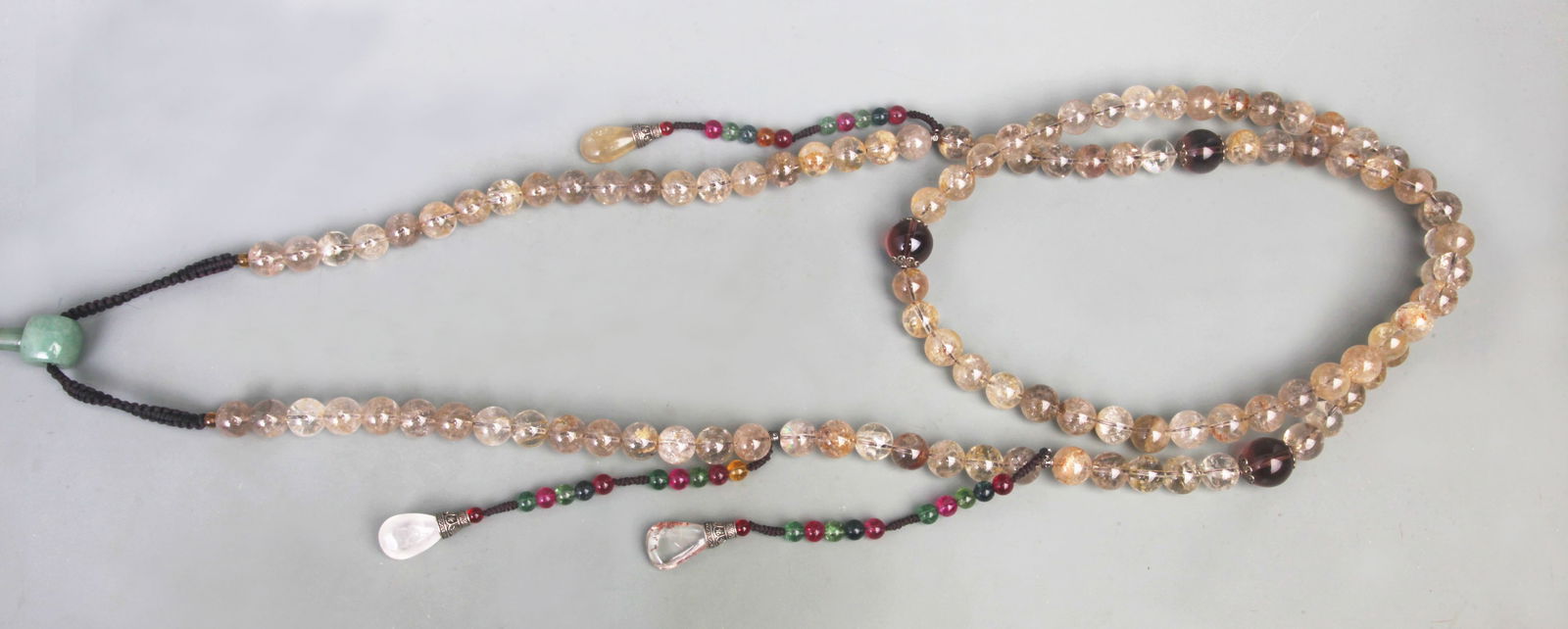 108-PIECE CRYSTAL PRAYER BEADS WITH NATURAL CRYSTAL, JADE, AND CRYSTAL (1 of 6)