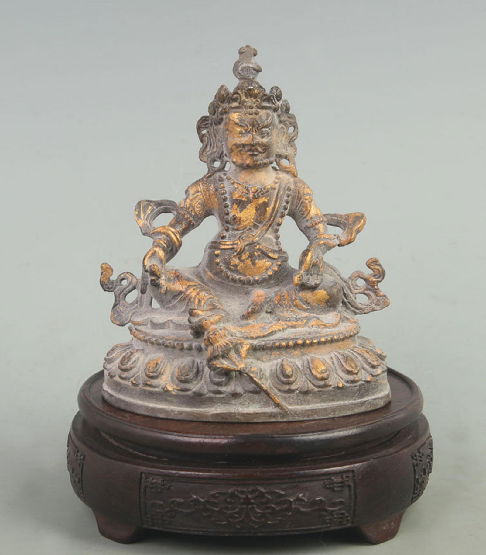 A FINE GILT BRONZE TIBETAN BUDDHISM GOD OF WEALTH (1 of 5)