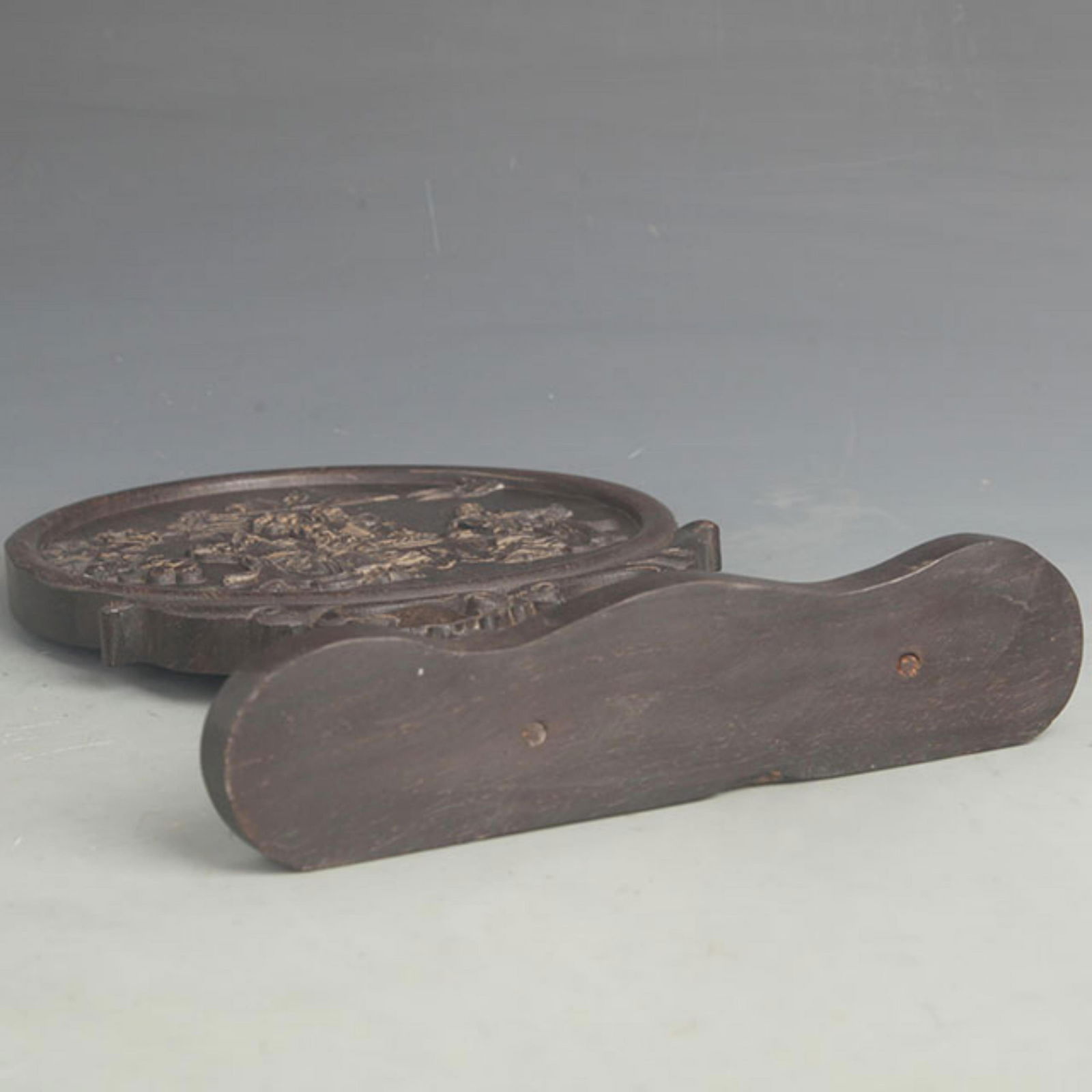 A FINE ROSEWOOD CHARACTER PATTERN CARVING TABLE SCREEN - 5