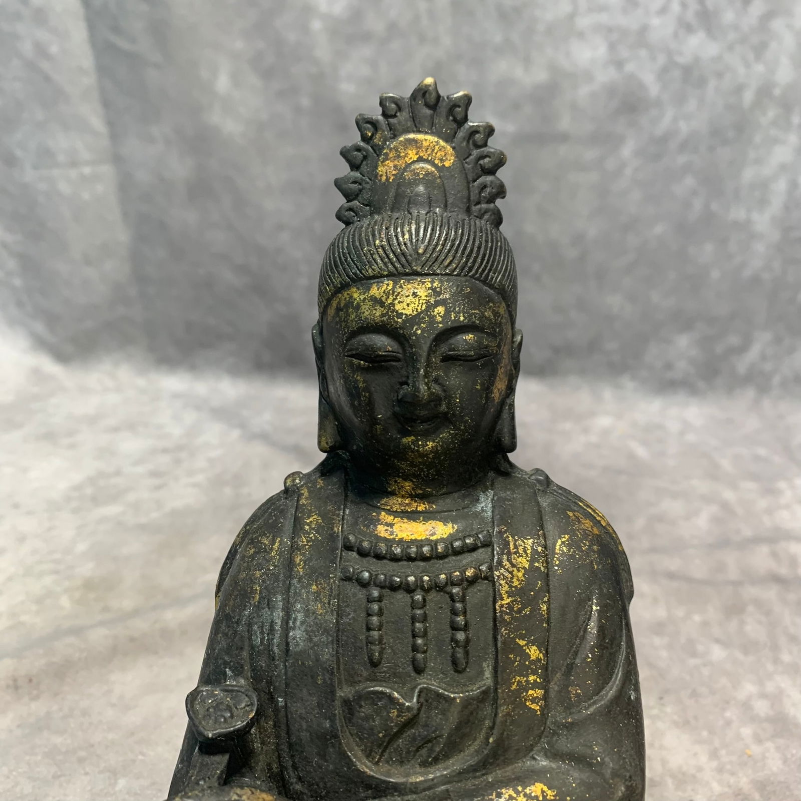 BRONZE RUYI GUANYIN STATUE - 2