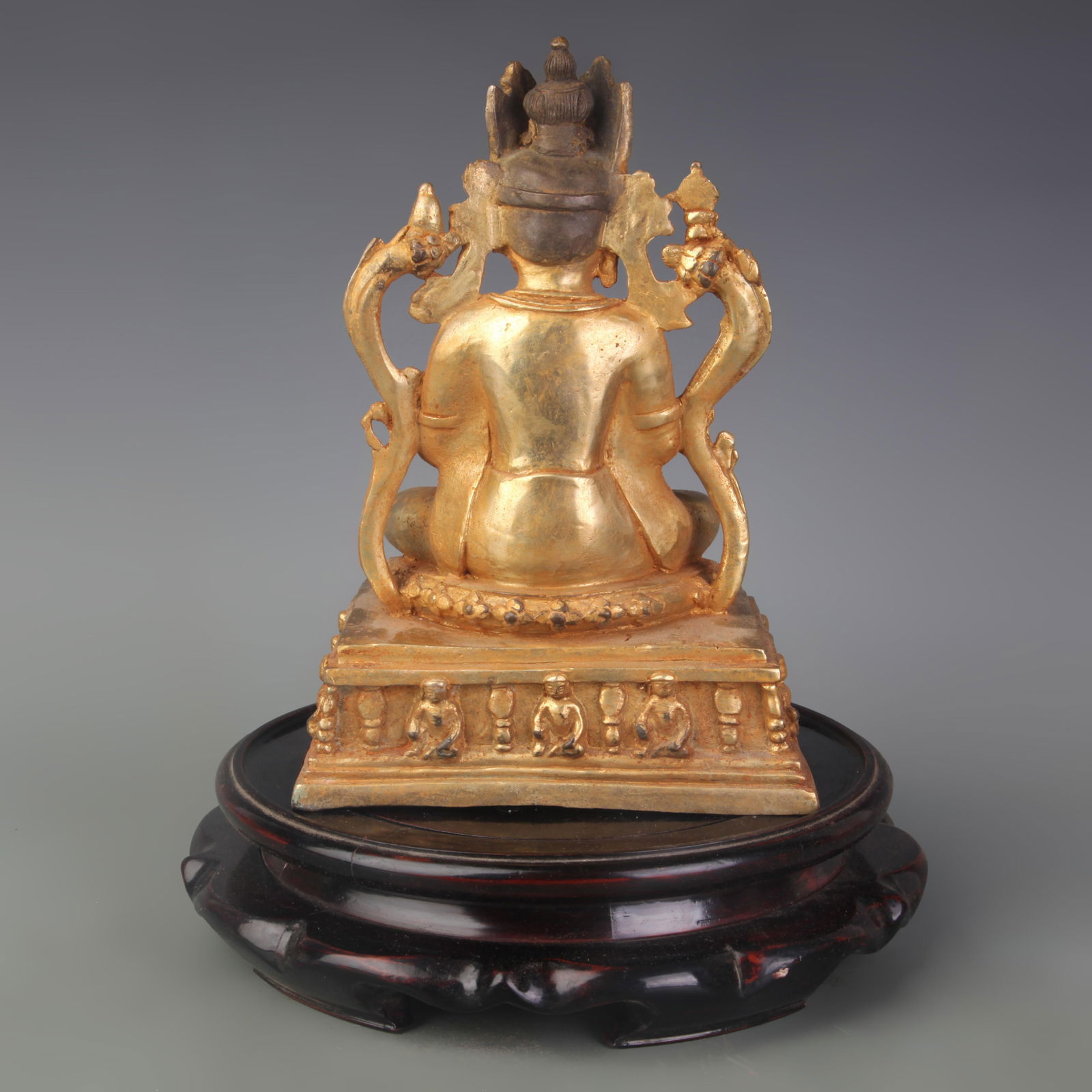 RARE GILT BRONZE BUDDHA STATUE - 4