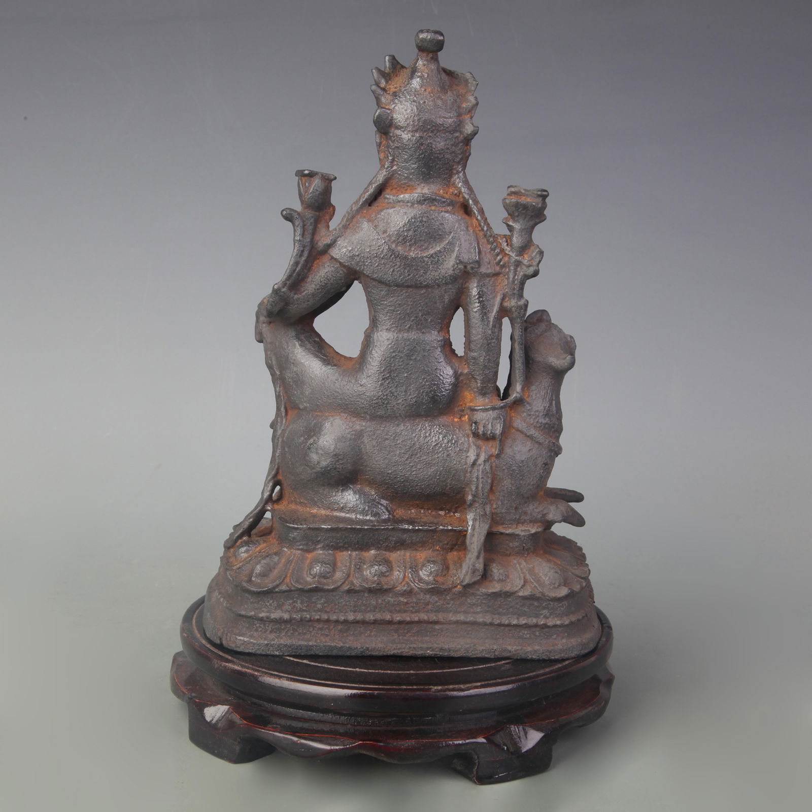 A FINE CAST IRON BUDDHA STATUE - 4