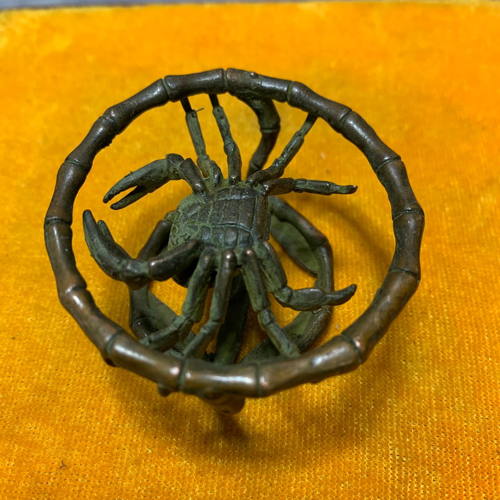 REPUBLIC BRONZE CRAB TEA CUP STAND - 2