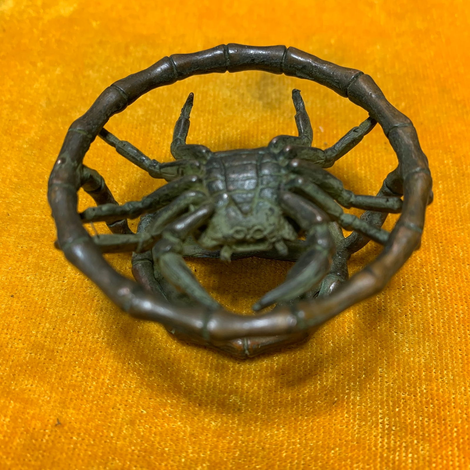 REPUBLIC BRONZE CRAB TEA CUP STAND - 3