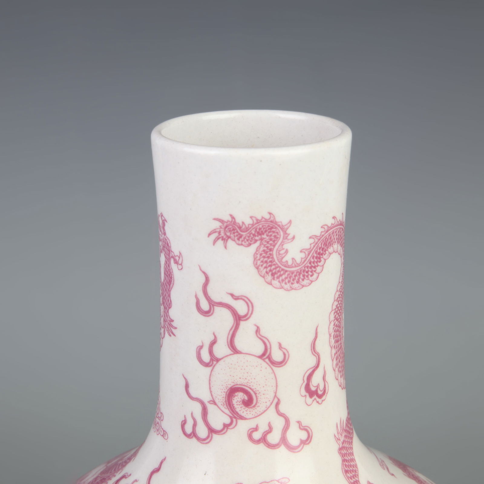UNDERGLAZE-RED DRAGON PATTERN PORCELAIN GLOBULAR VASE - 2