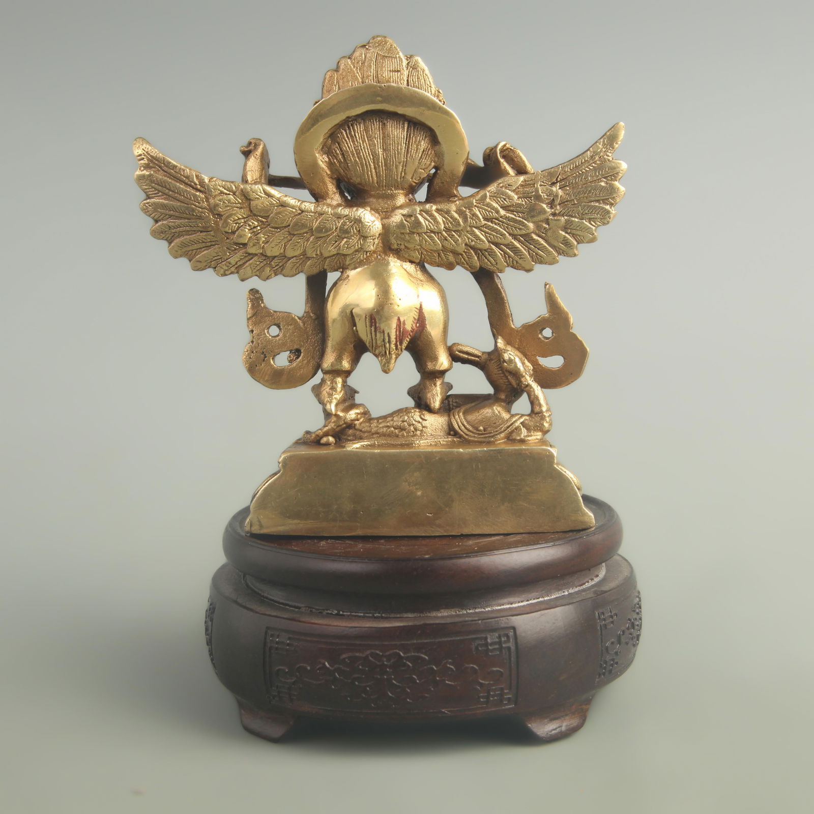 GILDED BRONZE GARUDA BUDDHA STATUE - 4