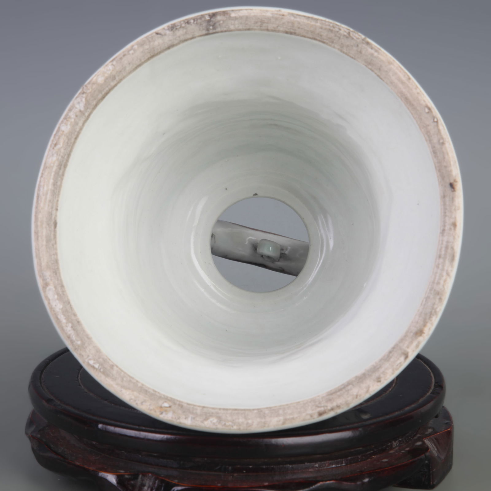 UNDERGLAZE RED FISH AND ALGAE PORCELAIN BELL - 6