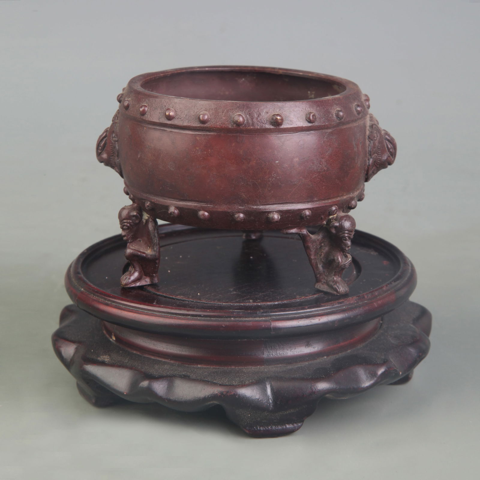 BEAST-EAR TRIPOD INCENSE BURNER: 20th Century; Diameter: 3.1 inch; High: 2.5 inch