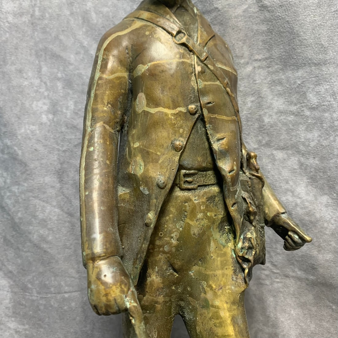 CONTEMPORARY BRONZE DOG WALKER STATUE - 3