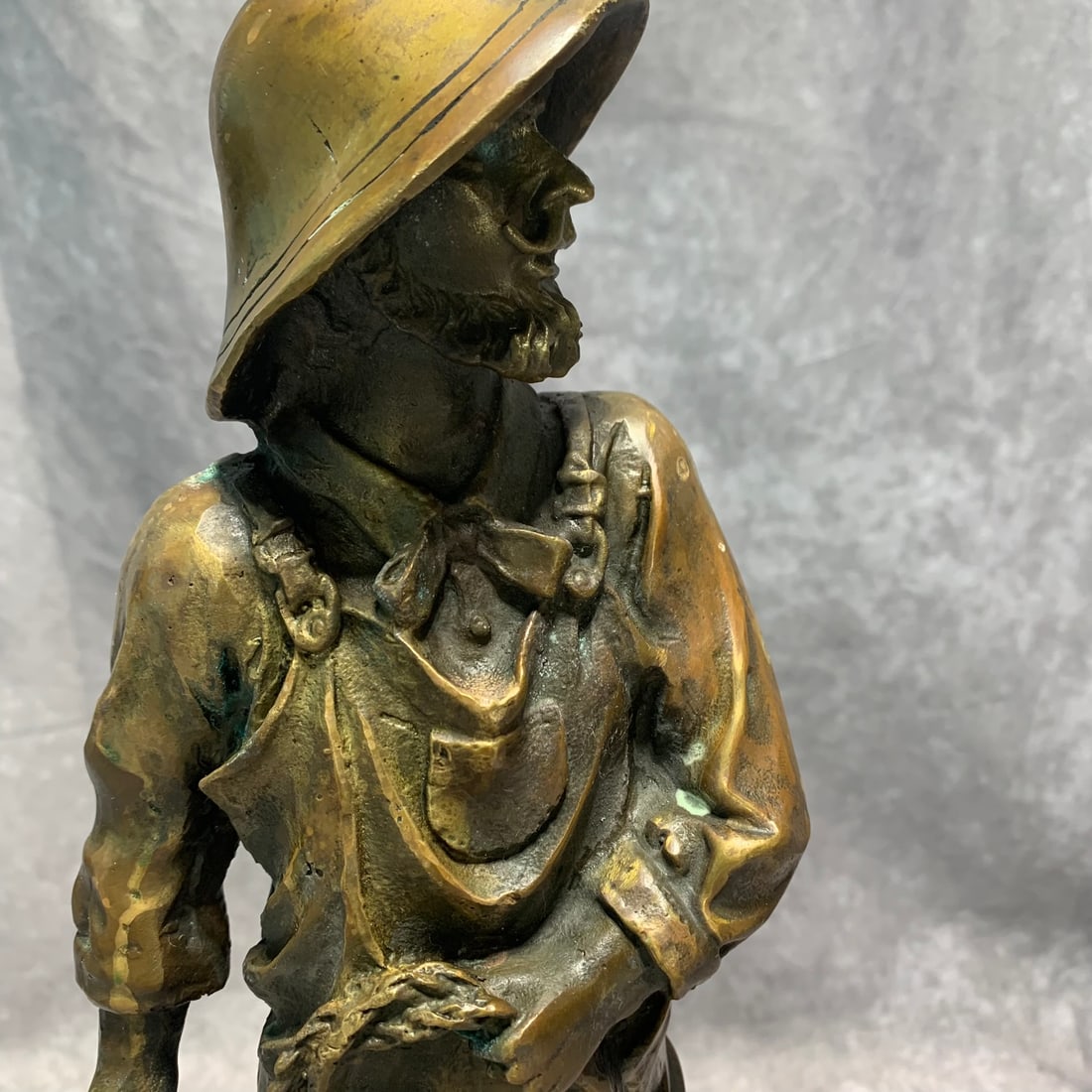 CONTEMPORARY BRONZE DOCKWORKER STANDING STATUE - 2