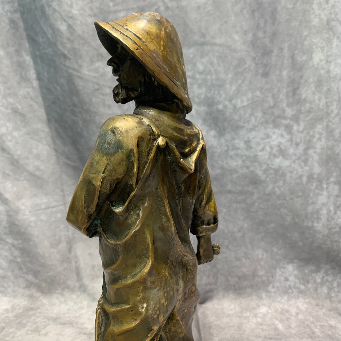 CONTEMPORARY BRONZE DOCKWORKER STANDING STATUE - 5