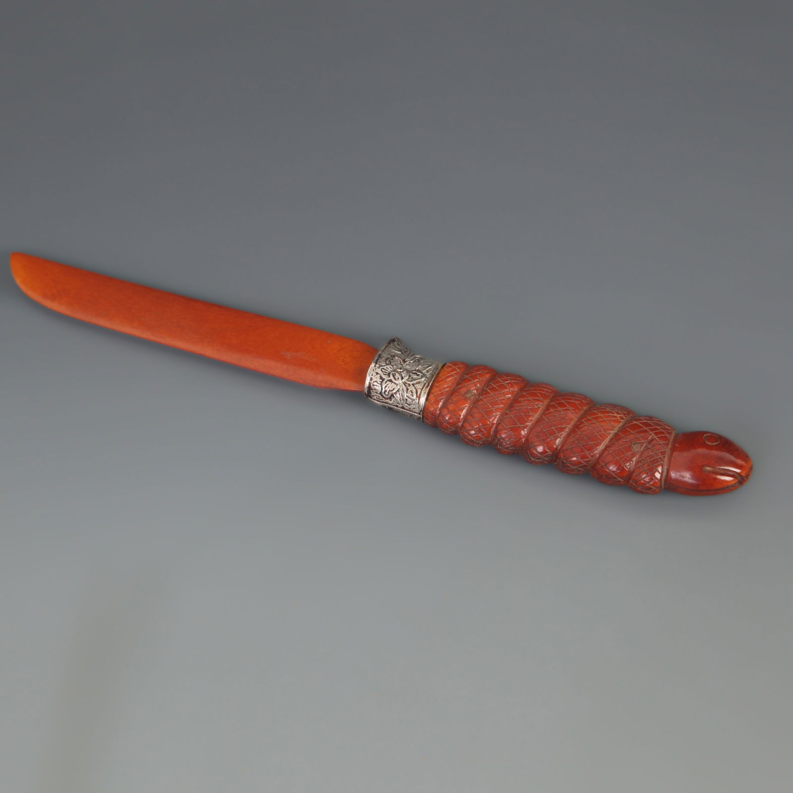 YAK-BONE SCHOLAR SET WITH PAPER KNIFE: 20h Century; High: 9.00 inch; Width: 1.00 inch