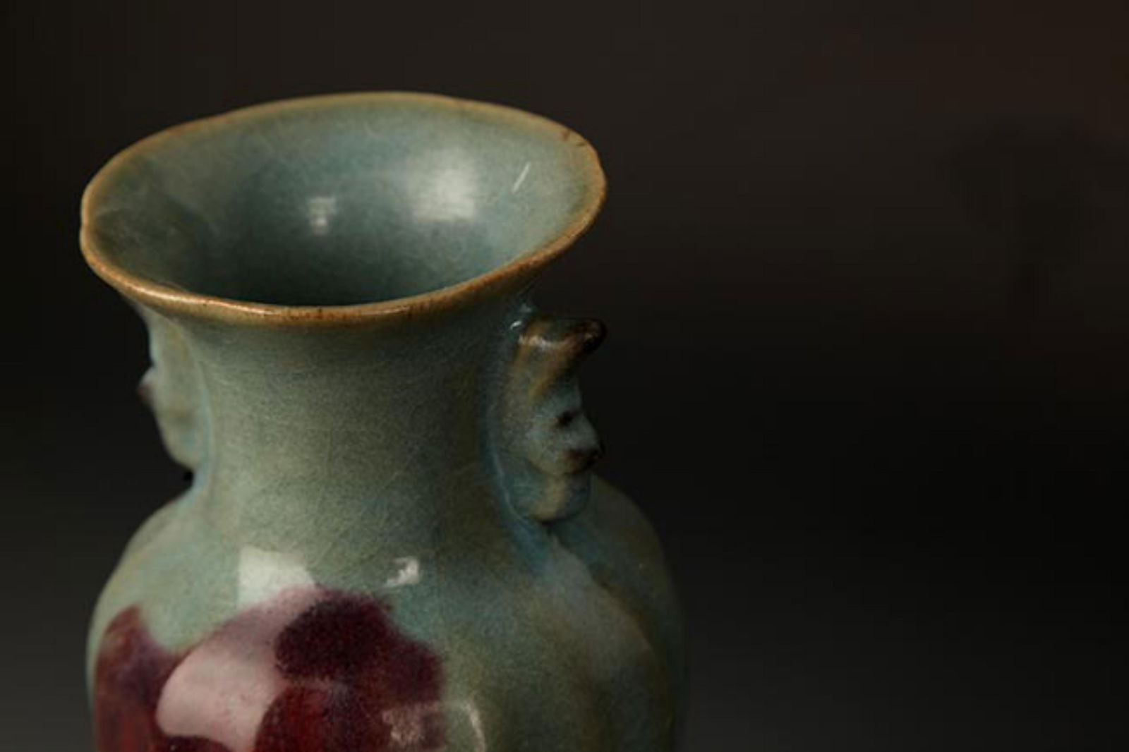 A JUN KILN DOUBLE EAR MELON SHAPE JAR - 5