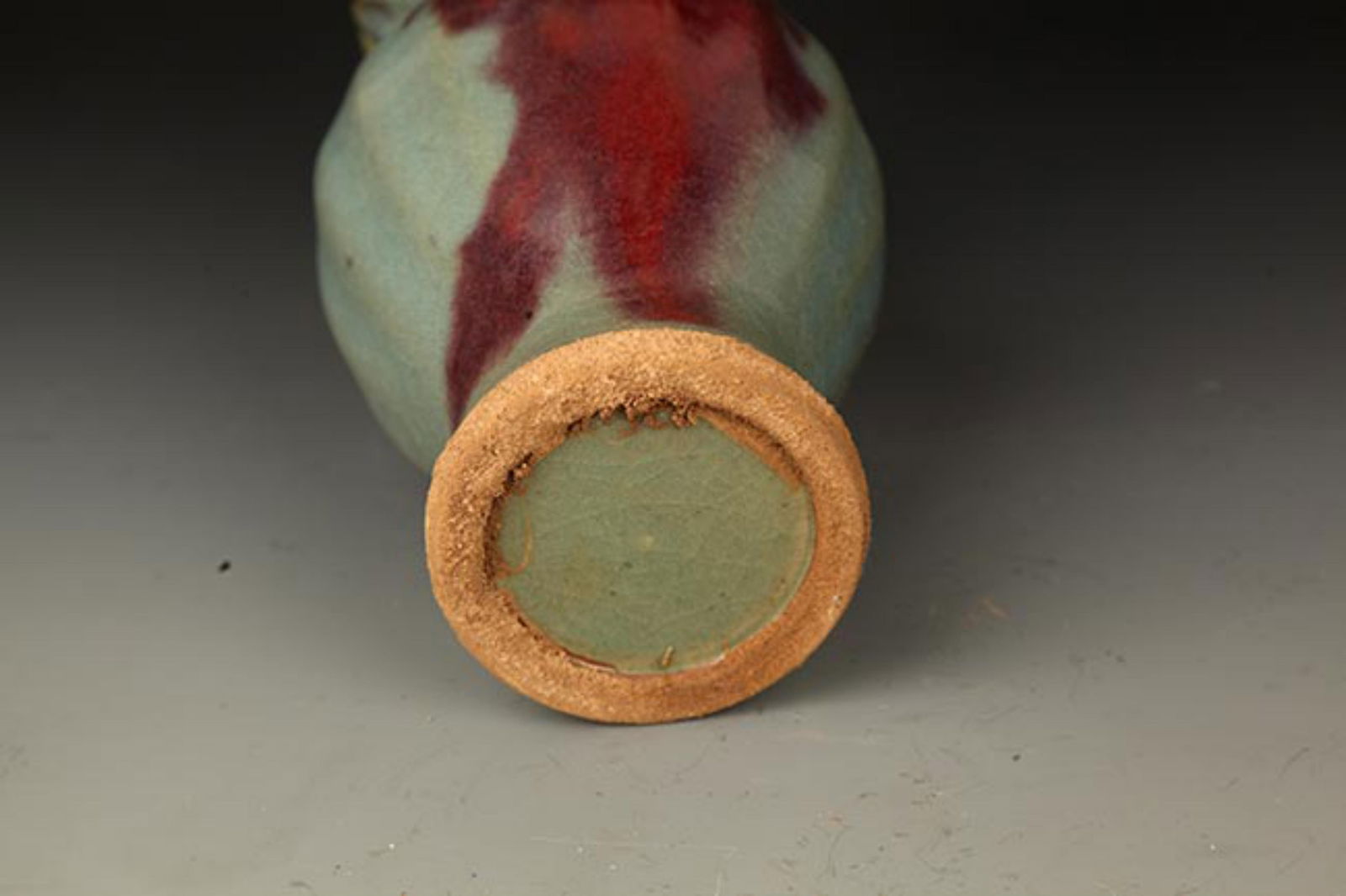 A JUN KILN DOUBLE EAR MELON SHAPE JAR - 6