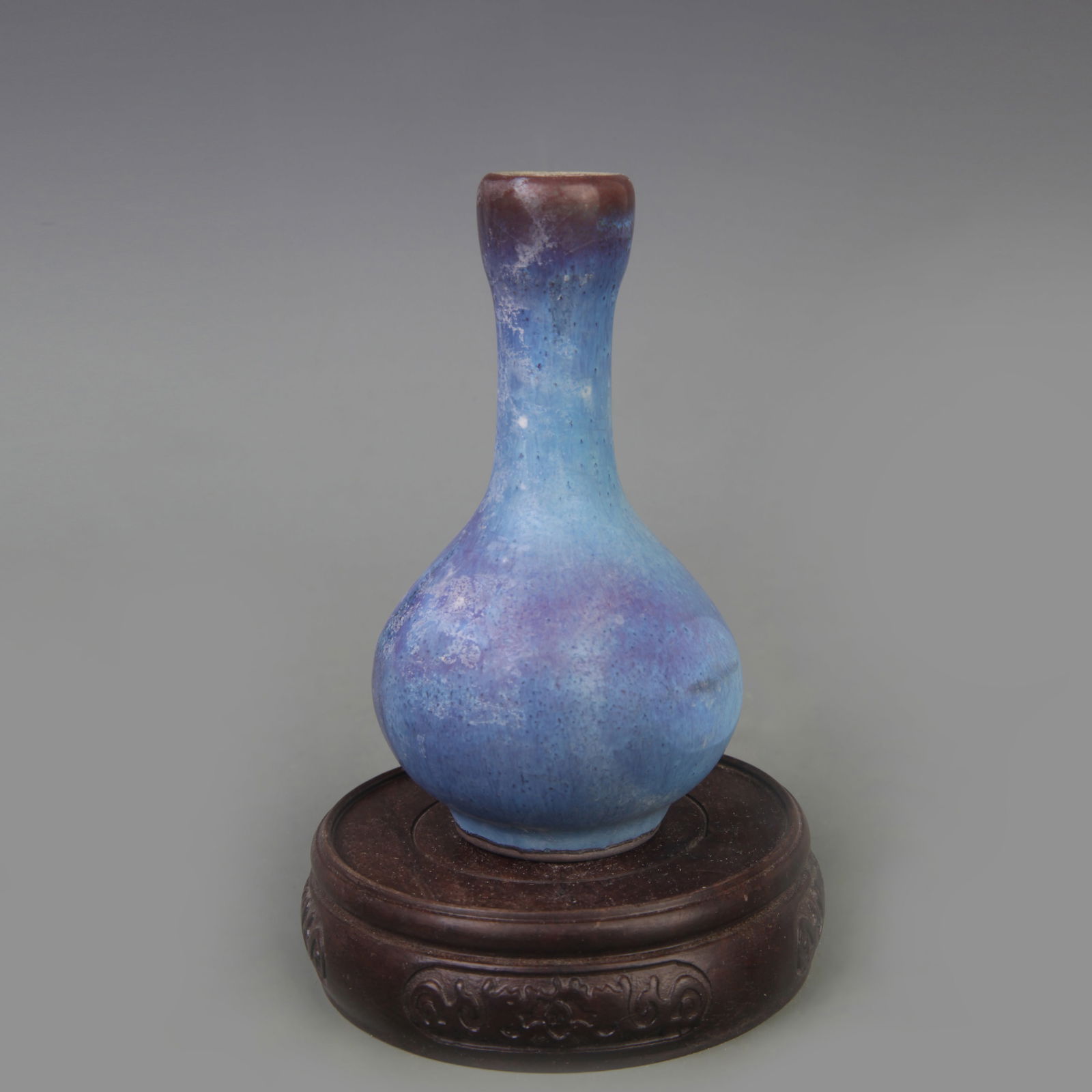 JUNYAO SMALL CELESTIAL VASE: 20th Century; High: 4.7 inch; Diameter: 1.4 inch